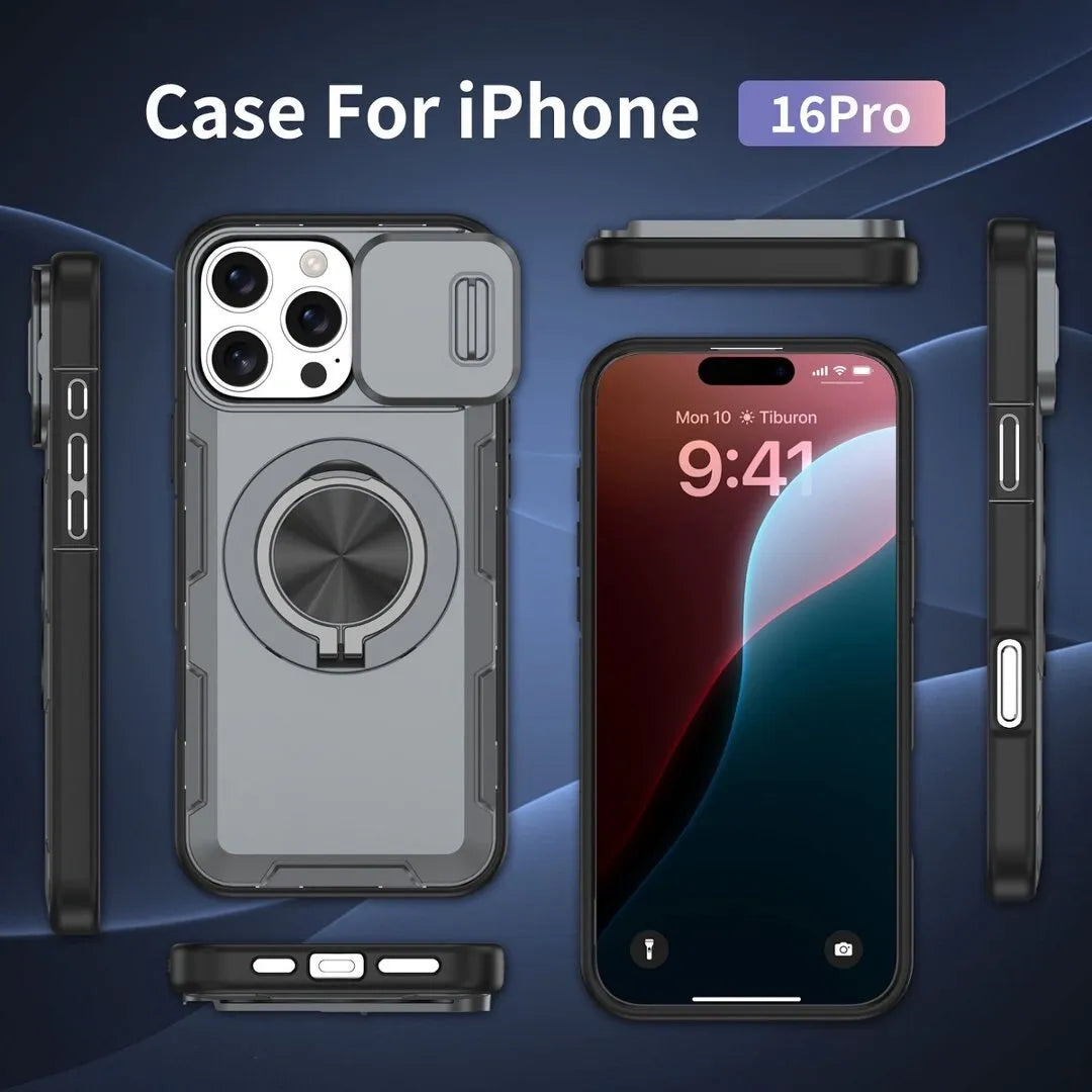 2-in-1 Magnetic Sliding Lens Case, Grey for iPhone 16 Pro V1293-MCHHHS-16PRO