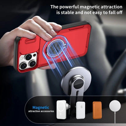 2-in-1 Magnetic Sliding Lens Case, Red for iPhone 16 Pro V1293-MCHHHS-16PROO