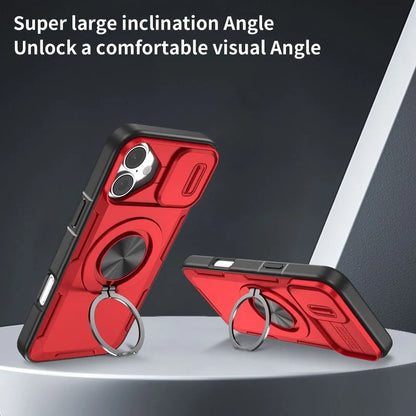 2-in-1 Magnetic Sliding Lens Case, Red for iPhone 17 V1293-MCHHHS-17
