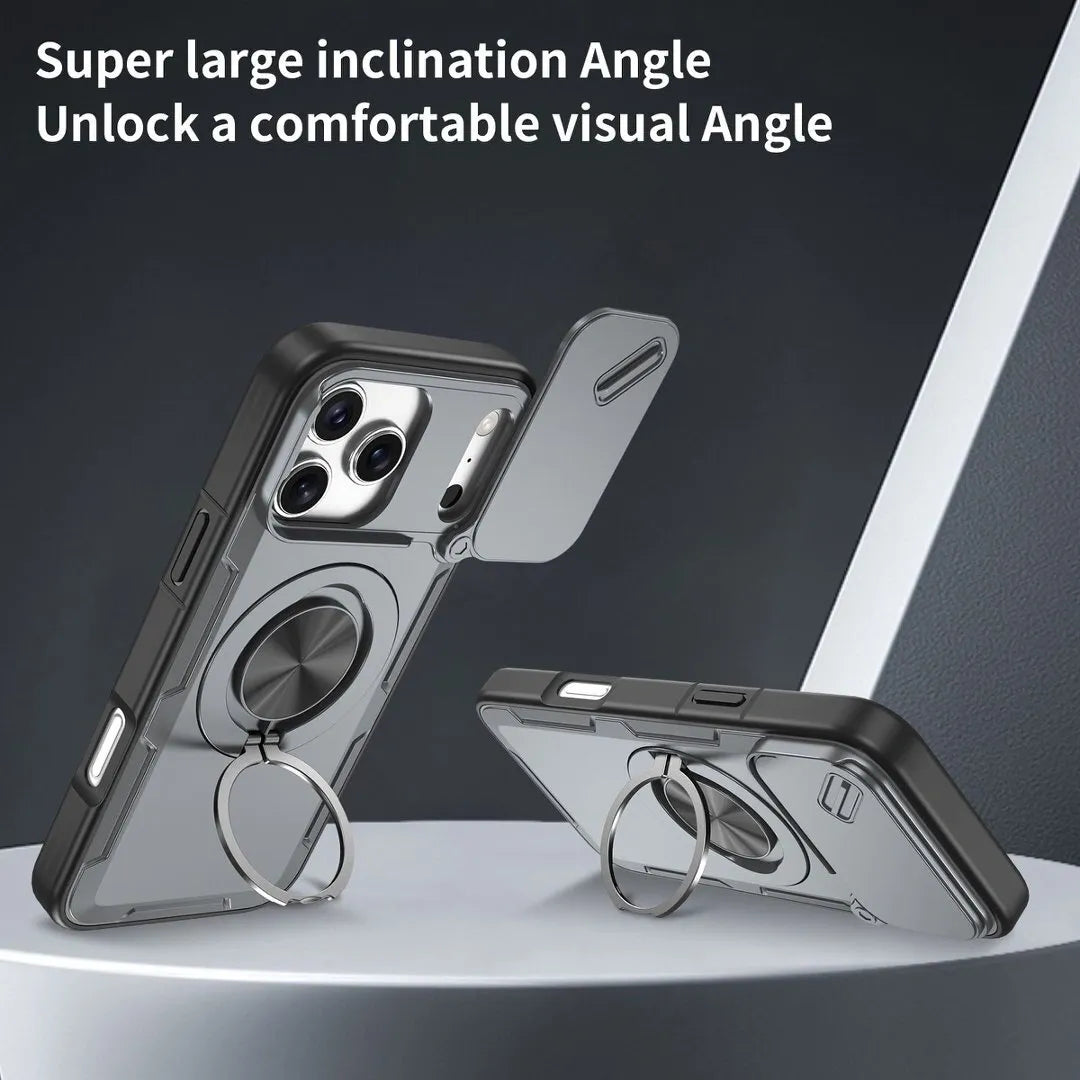 2-in-1 Magnetic Sliding Lens Case, Grey for iPhone 17 Pro Max V1293-MCHHHS-17PM