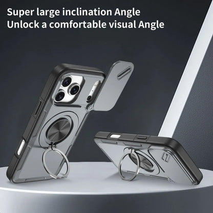 2-in-1 Magnetic Sliding Lens Case, Grey for iPhone 17 Pro Max V1293-MCHHHS-17PM