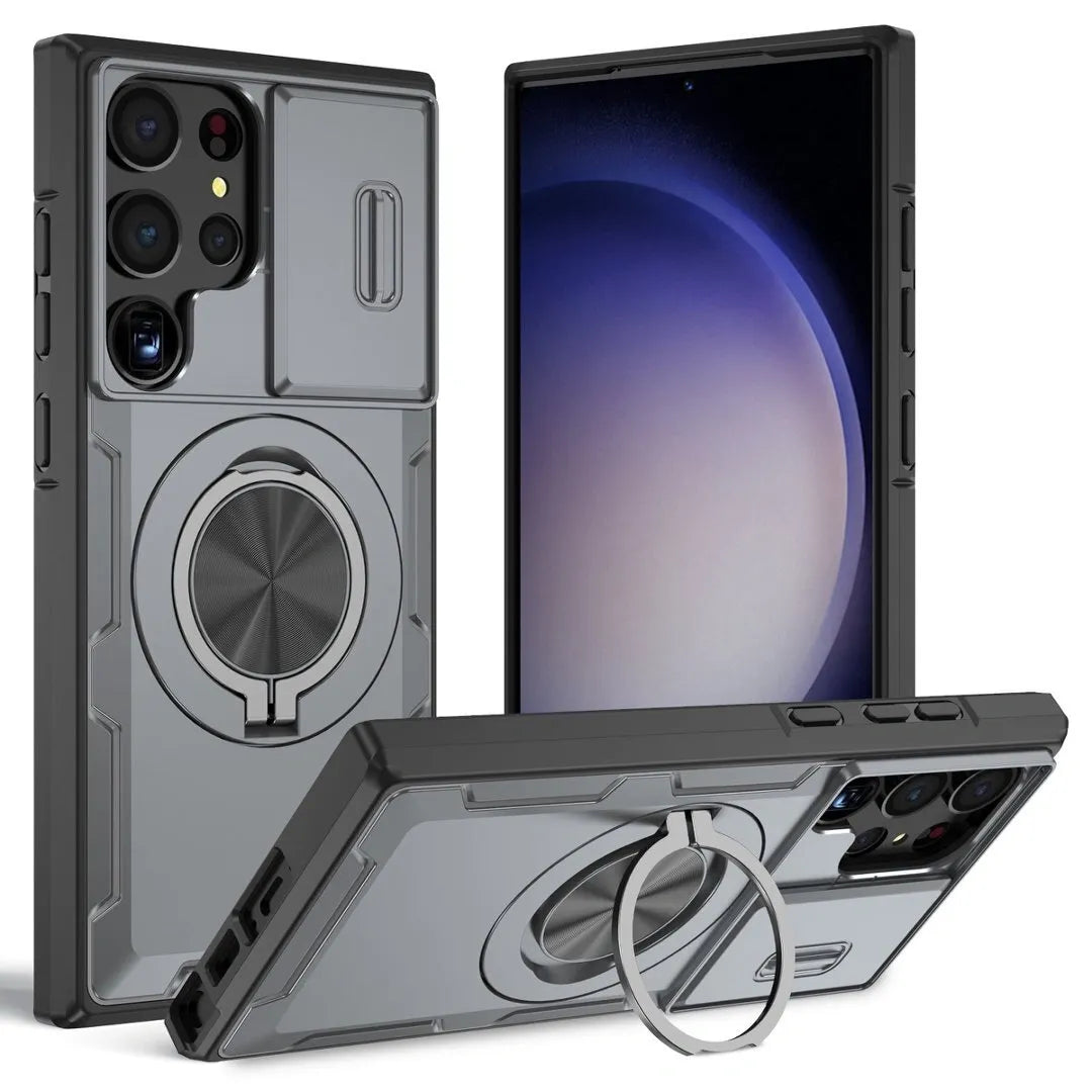 2-in-1 Magnetic Sliding Lens Case, Grey for Samsung S23Ultra V1293-MCHHHS-23U