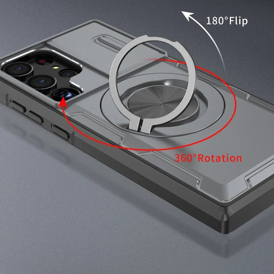2-in-1 Magnetic Sliding Lens Case, Grey for Samsung S23Ultra V1293-MCHHHS-23U