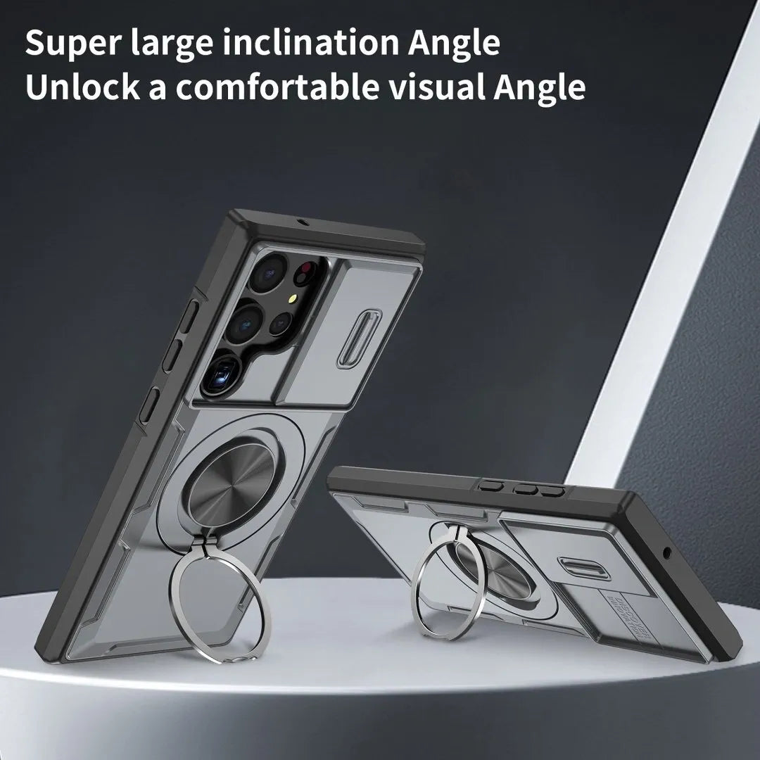 2-in-1 Magnetic Sliding Lens Case, Grey for Samsung S23Ultra V1293-MCHHHS-23U