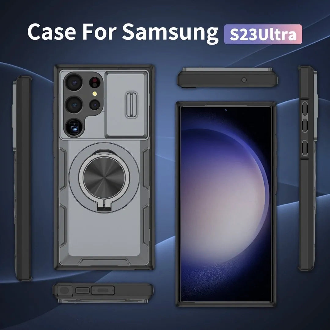 2-in-1 Magnetic Sliding Lens Case, Grey for Samsung S23Ultra V1293-MCHHHS-23U