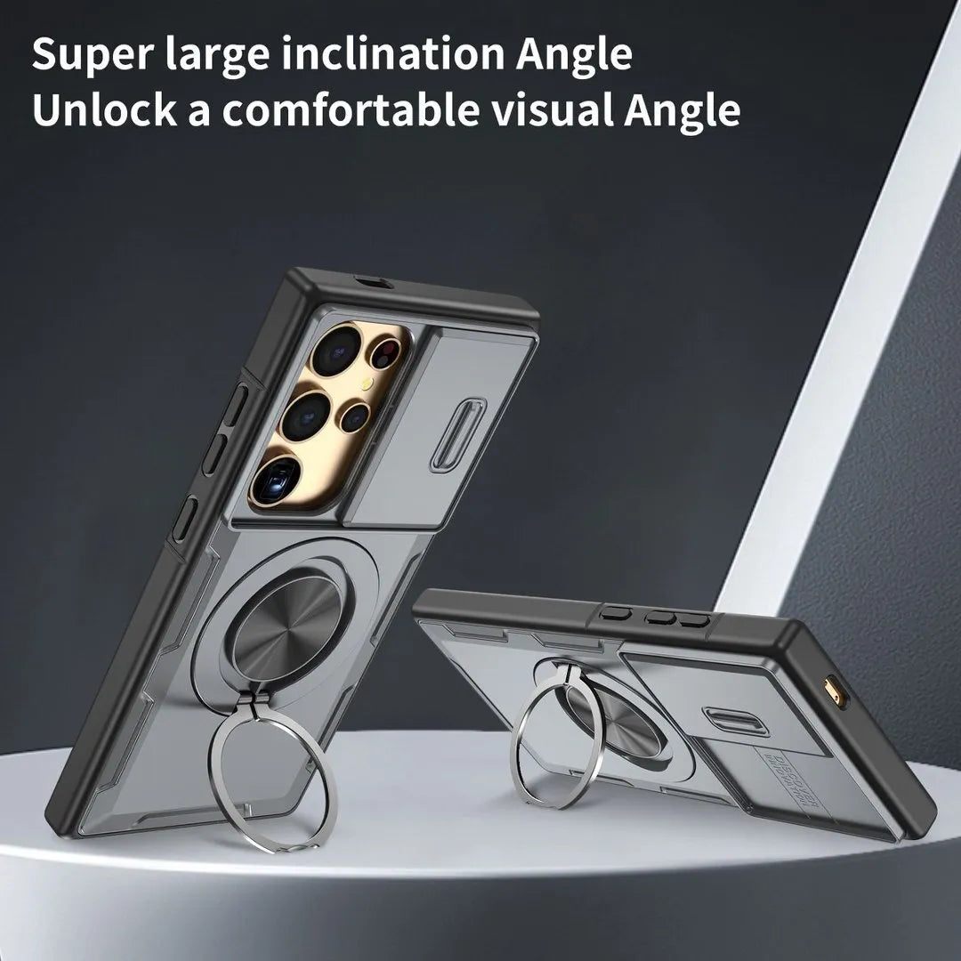 2-in-1 Magnetic Sliding Lens Case, Grey for Samsung S24Ultra V1293-MCHHHS-24U
