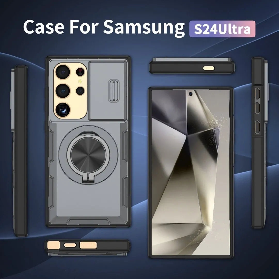 2-in-1 Magnetic Sliding Lens Case, Grey for Samsung S24Ultra V1293-MCHHHS-24U