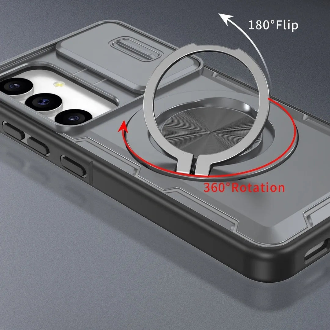 2-in-1 Magnetic Sliding Lens Case, Grey for Samsung S25 V1293-MCHHHS-25