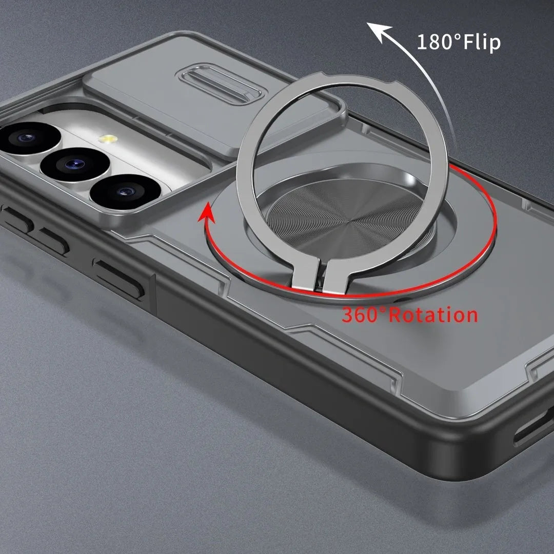 2-in-1 Magnetic Sliding Lens Case, Grey for Samsung S26 V1293-MCHHHS-26