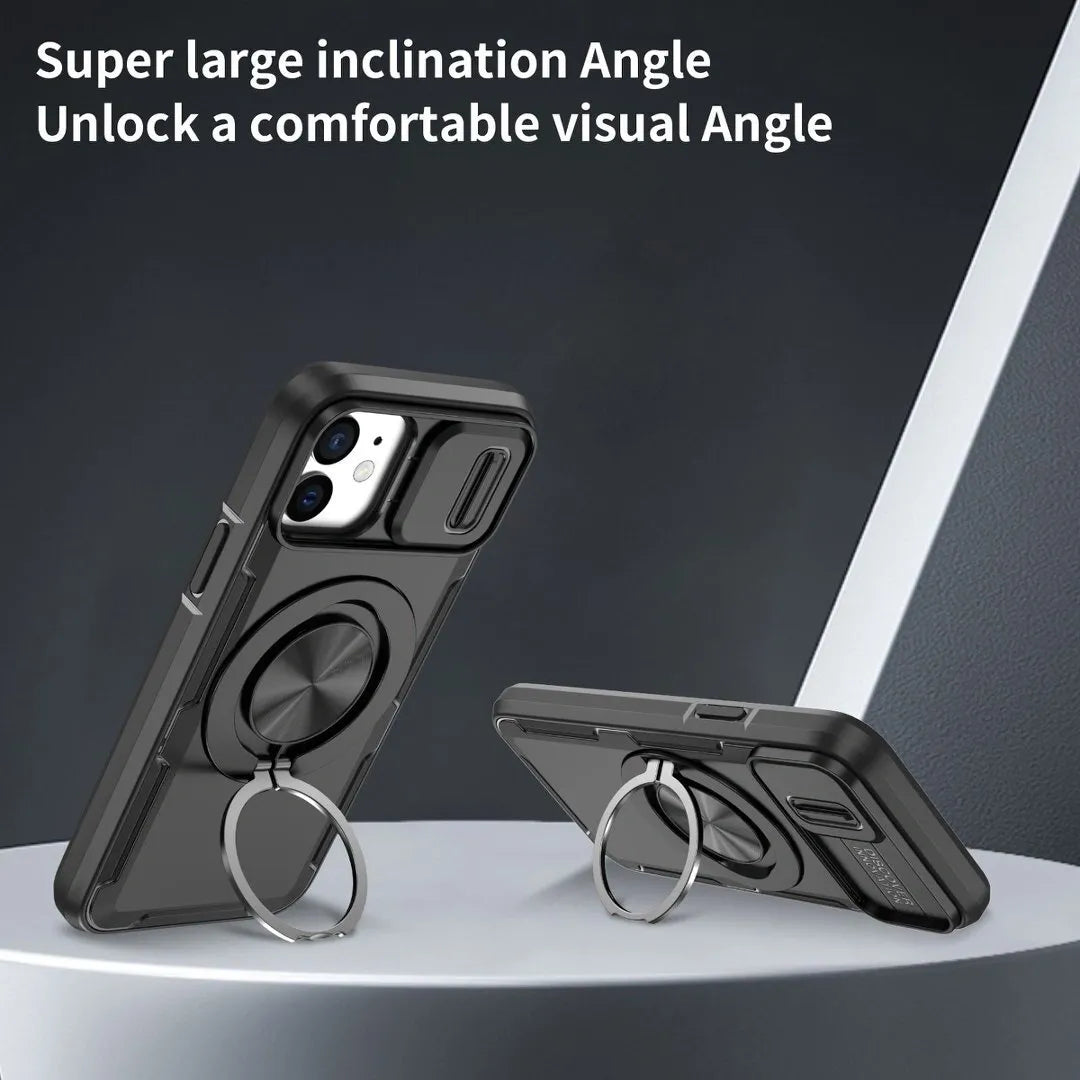 2-in-1 Magnetic Sliding Lens Case, Black for iPhone 12 V1293-MCHHS-12