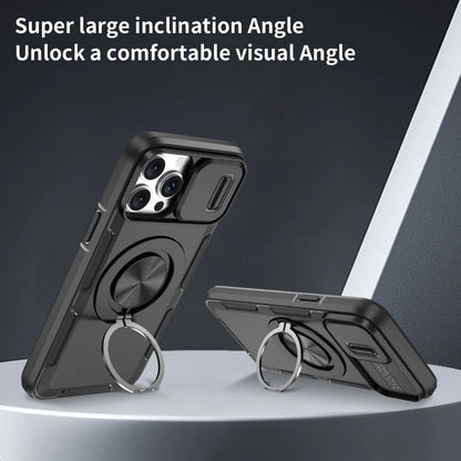 2-in-1 Magnetic Sliding Lens Case, Black for iPhone 12 Pro Max V1293-MCHHS-12PM