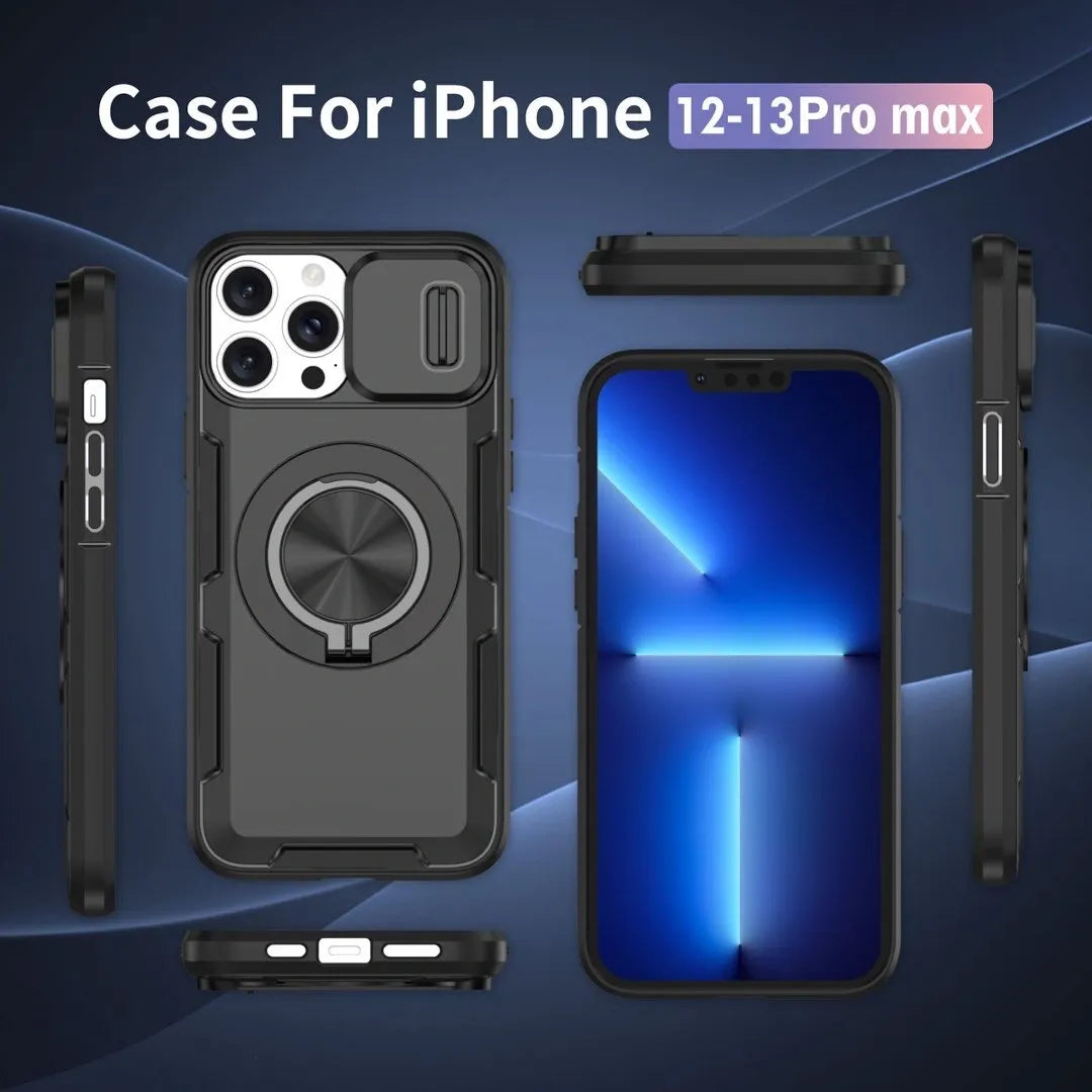 2-in-1 Magnetic Sliding Lens Case, Black for iPhone 13 Pro Max V1293-MCHHS-13PM