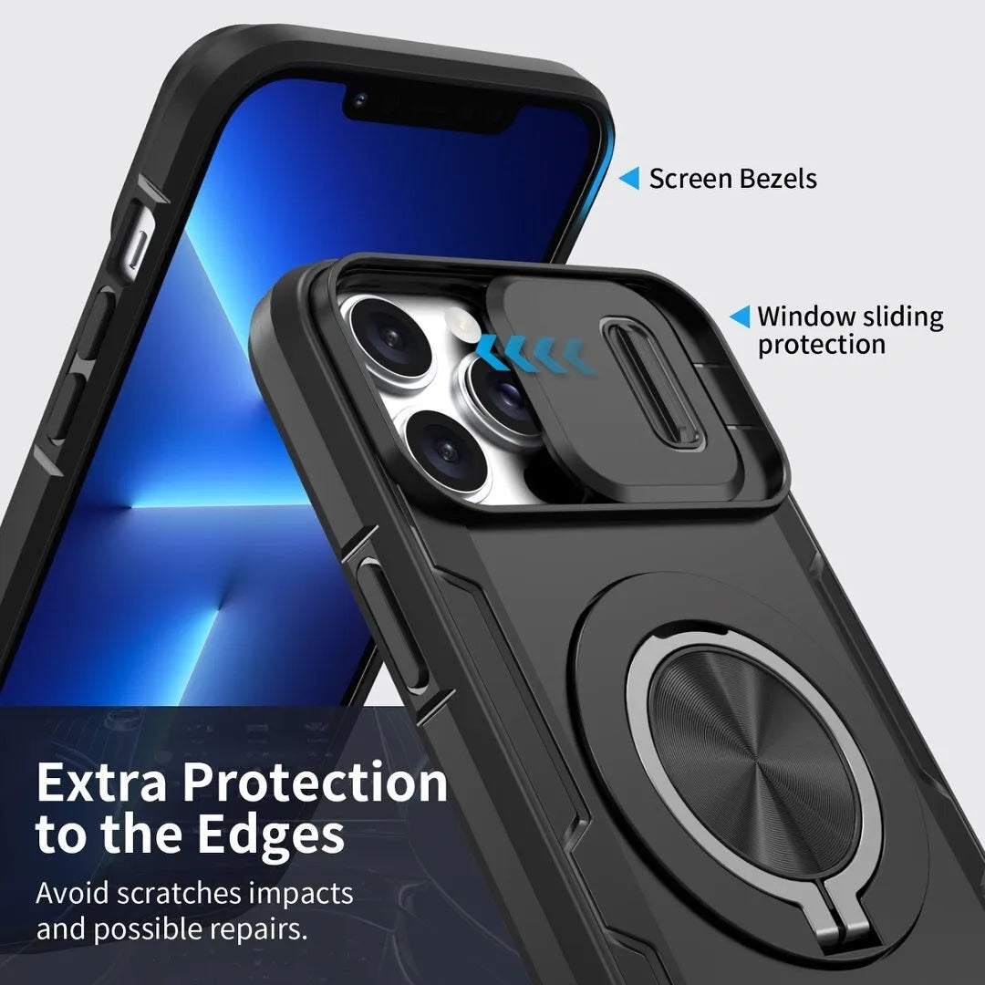 2-in-1 Magnetic Sliding Lens Case, Black for iPhone 13 Pro Max V1293-MCHHS-13PM