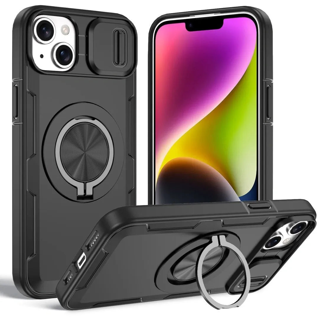 2-in-1 Magnetic Sliding Lens Case, Black for iPhone 14 Plus V1293-MCHHS-14PLUS