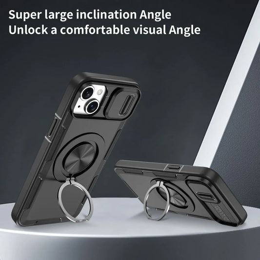 2-in-1 Magnetic Sliding Lens Case, Black for iPhone 14 Plus V1293-MCHHS-14PLUS