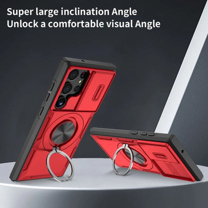 2-in-1 Magnetic Sliding Lens Case, Red for Samsung S23Ultra V1293-MCHHS-23U
