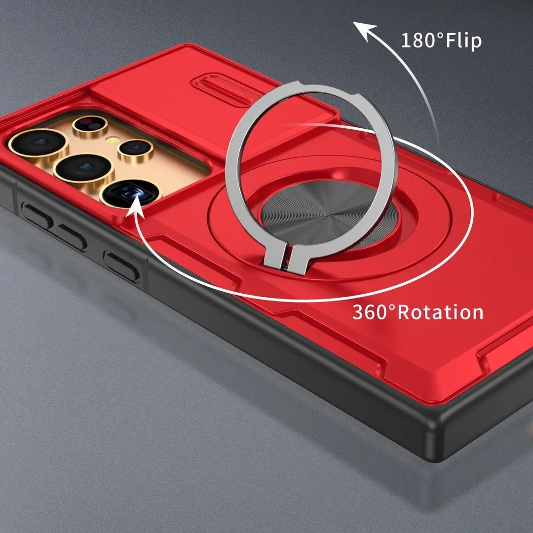 2-in-1 Magnetic Sliding Lens Case, Red for Samsung S24Ultra V1293-MCHHS-24U