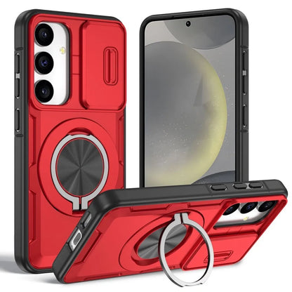 2-in-1 Magnetic Sliding Lens Case, Red for Samsung S25 V1293-MCHHS-25