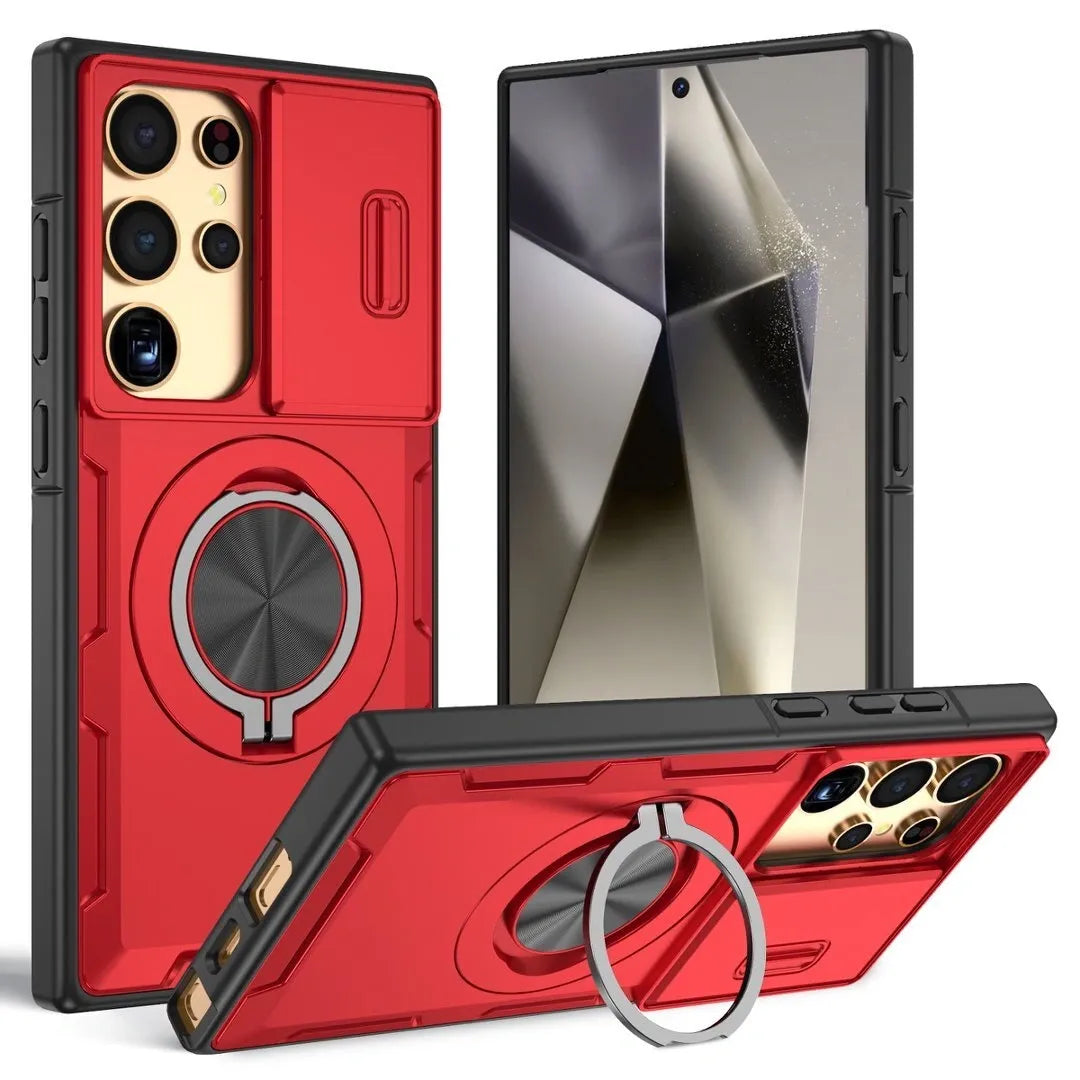 2-in-1 Magnetic Sliding Lens Case, Red for Samsung S25Ultra V1293-MCHHS-25U