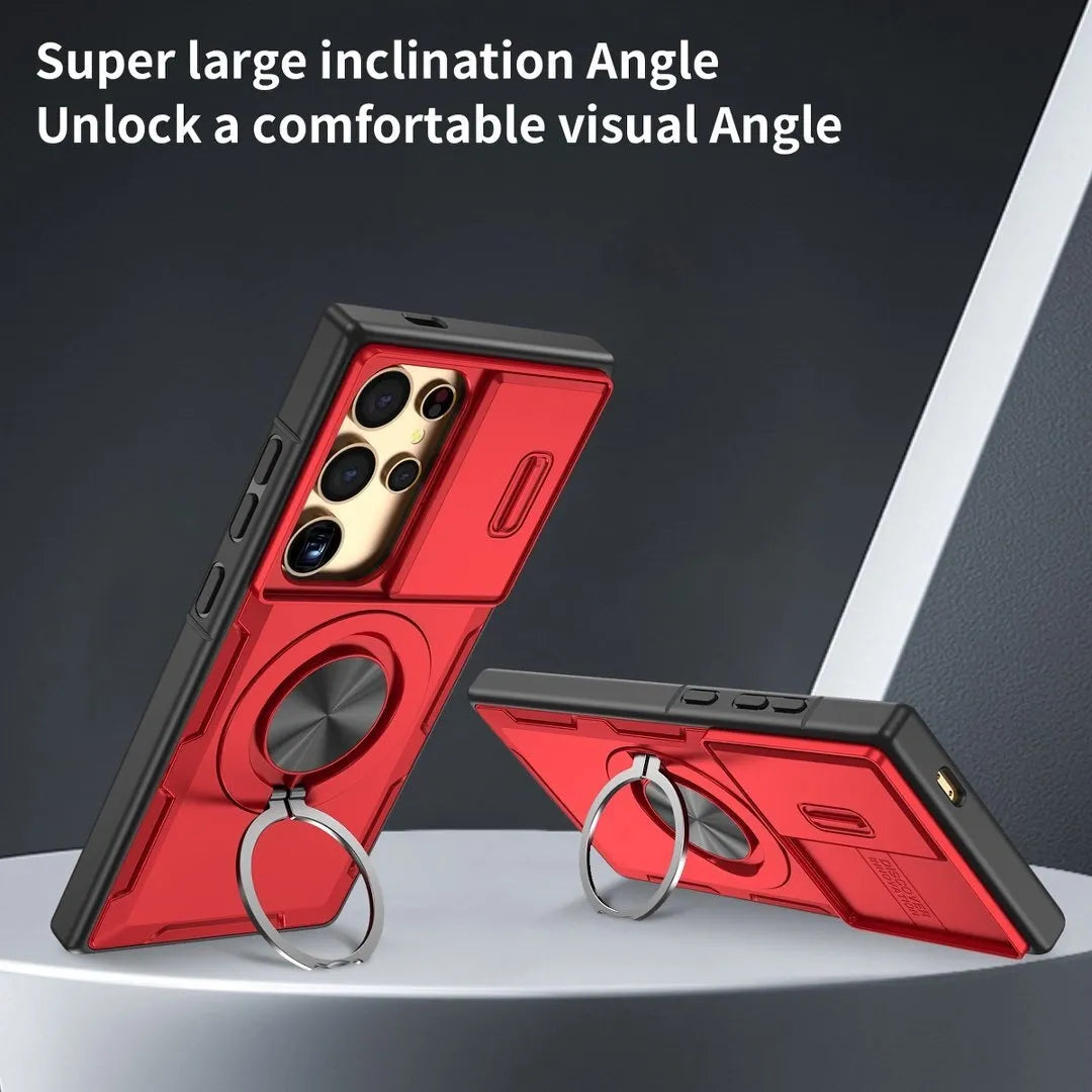 2-in-1 Magnetic Sliding Lens Case, Red for Samsung S25Ultra V1293-MCHHS-25U
