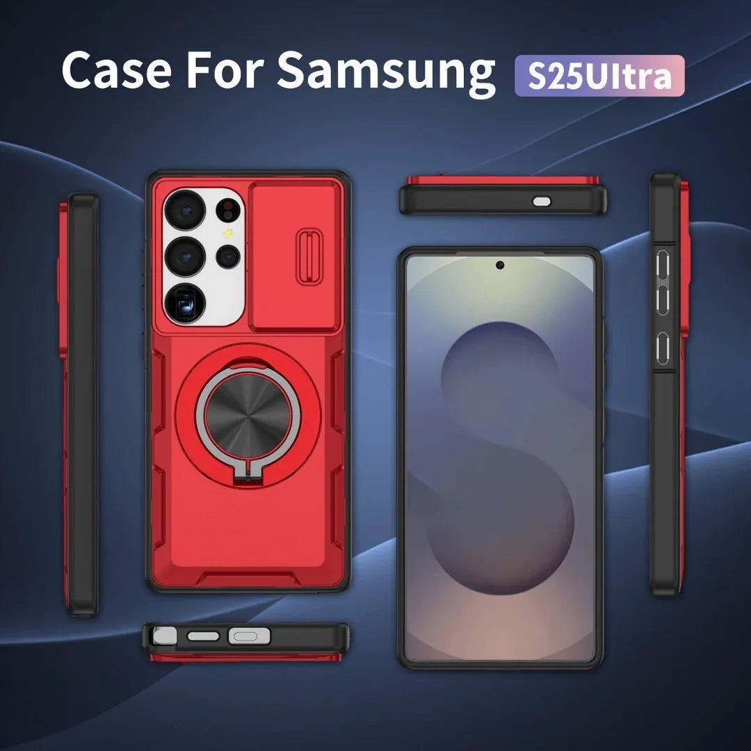 2-in-1 Magnetic Sliding Lens Case, Red for Samsung S25Ultra V1293-MCHHS-25U