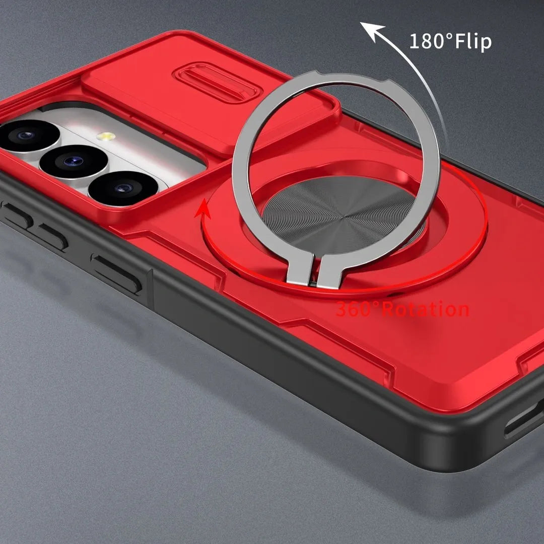 2-in-1 Magnetic Sliding Lens Case, Red for Samsung S26 V1293-MCHHS-26