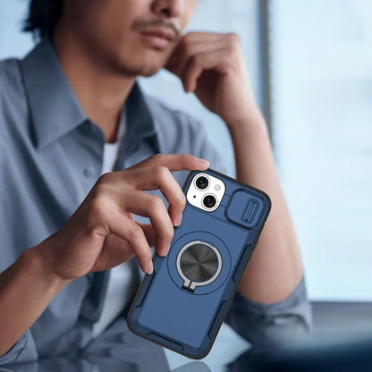 2-in-1 Magnetic Sliding Lens Case, Blue for iPhone 14 Plus V1293-MCHLS-14PLUS