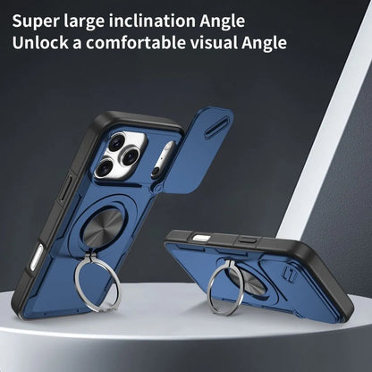 2-in-1 Magnetic Sliding Lens Case, Blue for iPhone 17 Pro Max V1293-MCHLS-17PM
