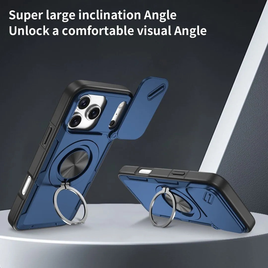 2-in-1 Magnetic Sliding Lens Case, Blue for iPhone 17 Pro V1293-MCHLS-17PRO