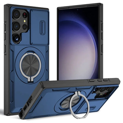 2-in-1 Magnetic Sliding Lens Case, Blue for Samsung S23Ultra V1293-MCHLS-23U
