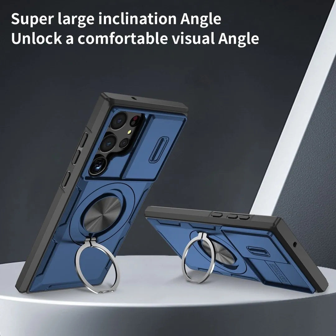 2-in-1 Magnetic Sliding Lens Case, Blue for Samsung S23Ultra V1293-MCHLS-23U