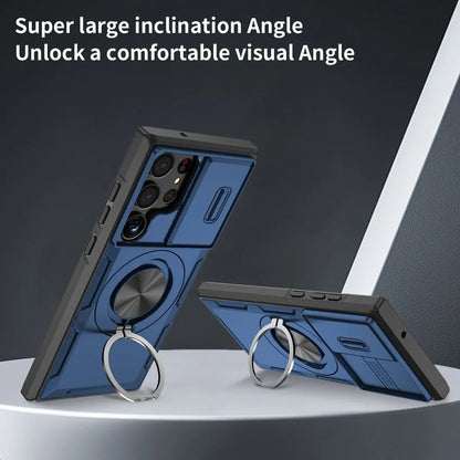 2-in-1 Magnetic Sliding Lens Case, Blue for Samsung S23Ultra V1293-MCHLS-23U