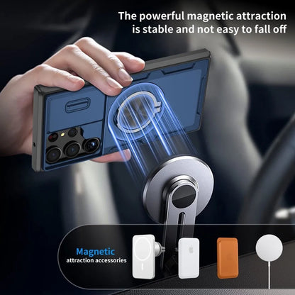 2-in-1 Magnetic Sliding Lens Case, Blue for Samsung S23Ultra V1293-MCHLS-23U