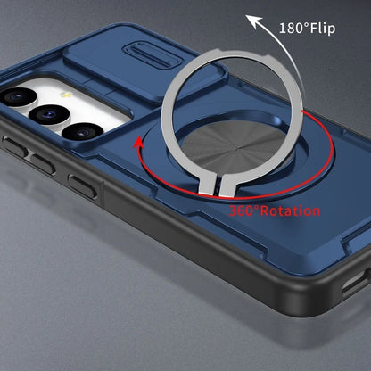 2-in-1 Magnetic Sliding Lens Case, Blue for Samsung S24 V1293-MCHLS-24