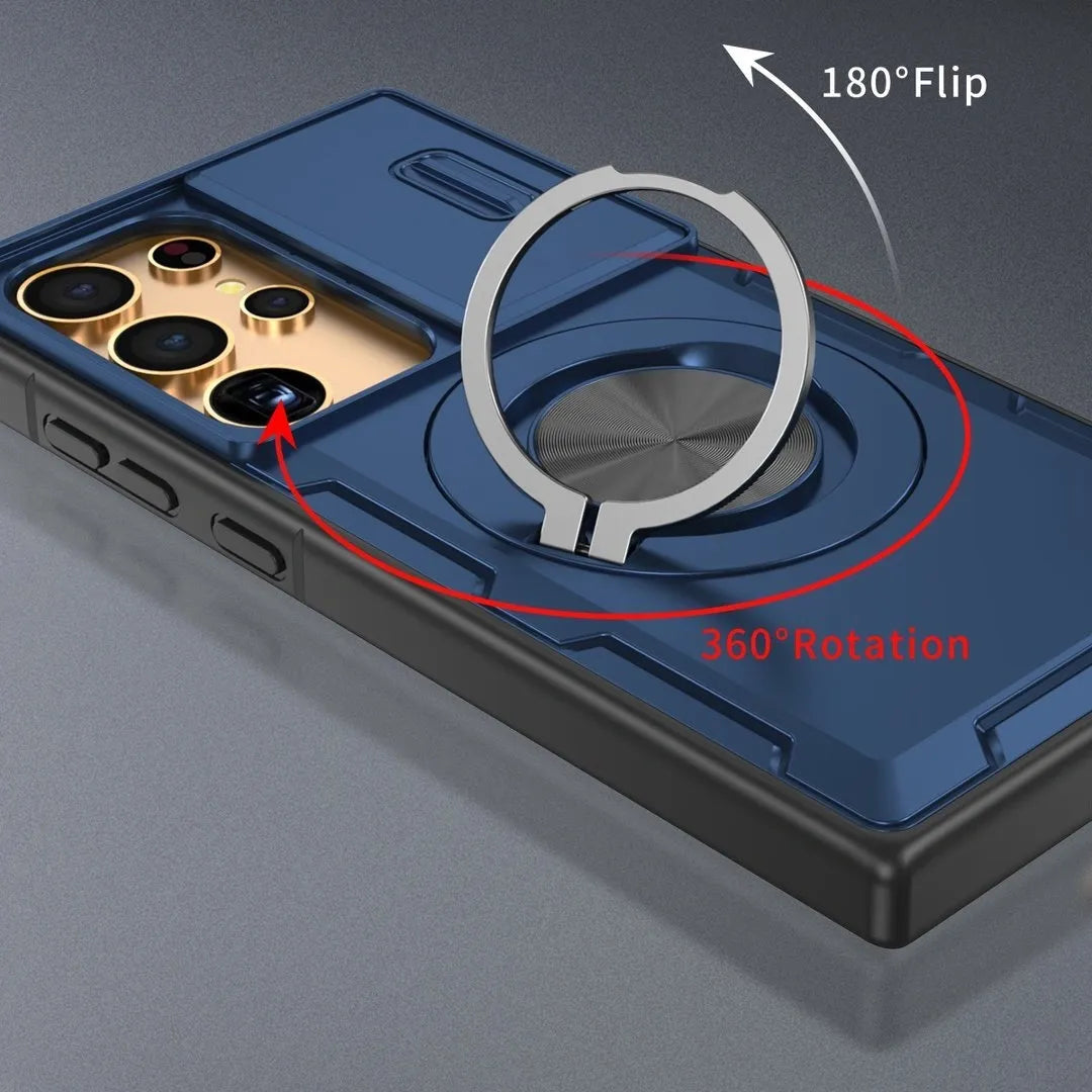 2-in-1 Magnetic Sliding Lens Case, Blue for Samsung S24Ultra V1293-MCHLS-24U