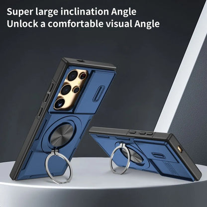 2-in-1 Magnetic Sliding Lens Case, Blue for Samsung S24Ultra V1293-MCHLS-24U