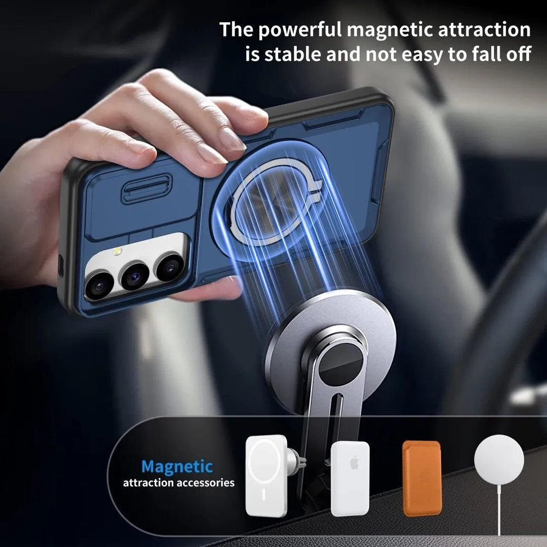 2-in-1 Magnetic Sliding Lens Case, Blue for Samsung S25 V1293-MCHLS-25