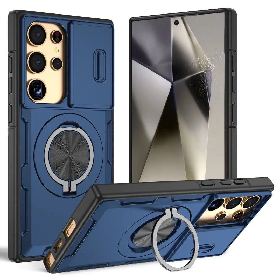2-in-1 Magnetic Sliding Lens Case, Blue for Samsung S25Ultra V1293-MCHLS-25U