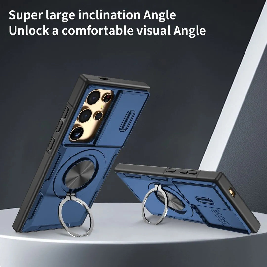 2-in-1 Magnetic Sliding Lens Case, Blue for Samsung S25Ultra V1293-MCHLS-25U