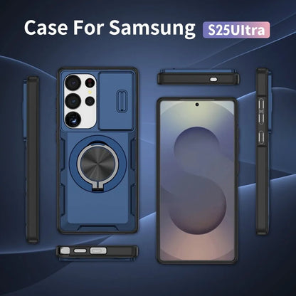 2-in-1 Magnetic Sliding Lens Case, Blue for Samsung S25Ultra V1293-MCHLS-25U
