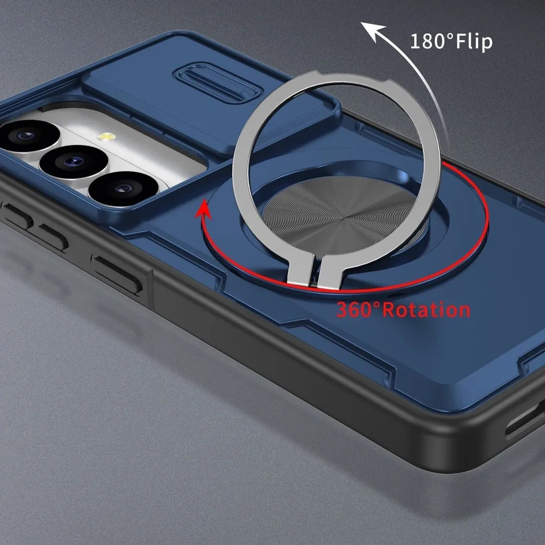 2-in-1 Magnetic Sliding Lens Case, Blue for Samsung S26 V1293-MCHLS-26
