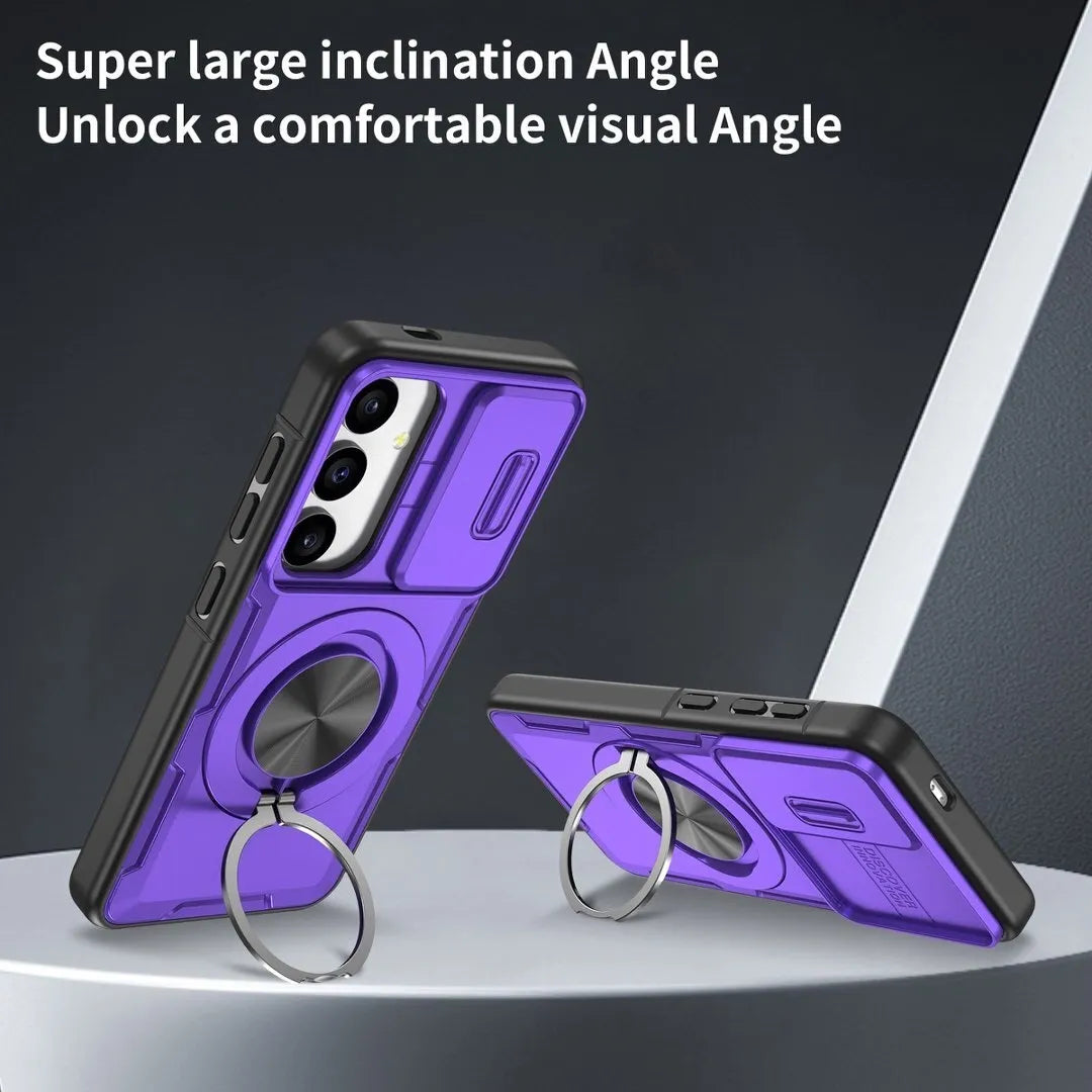 2-in-1 Magnetic Sliding Lens Case, Purple for Samsung S24 V1293-MCHZS-24