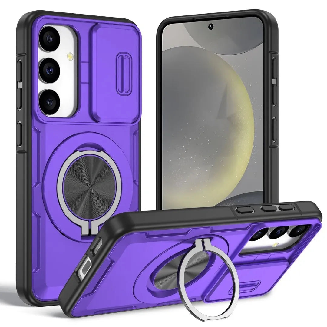 2-in-1 Magnetic Sliding Lens Case, Purple for Samsung S25 V1293-MCHZS-25