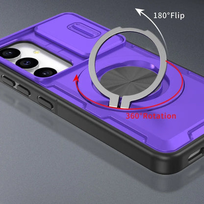 2-in-1 Magnetic Sliding Lens Case, Purple for Samsung S25 V1293-MCHZS-25