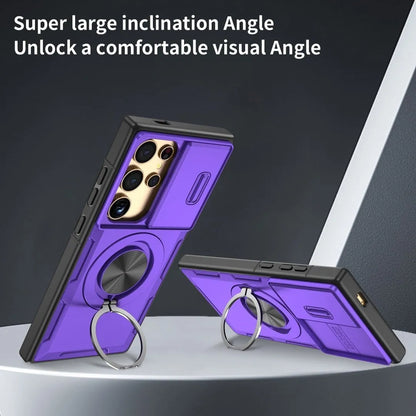 2-in-1 Magnetic Sliding Lens Case, Purple for Samsung S25Ultra V1293-MCHZS-25U
