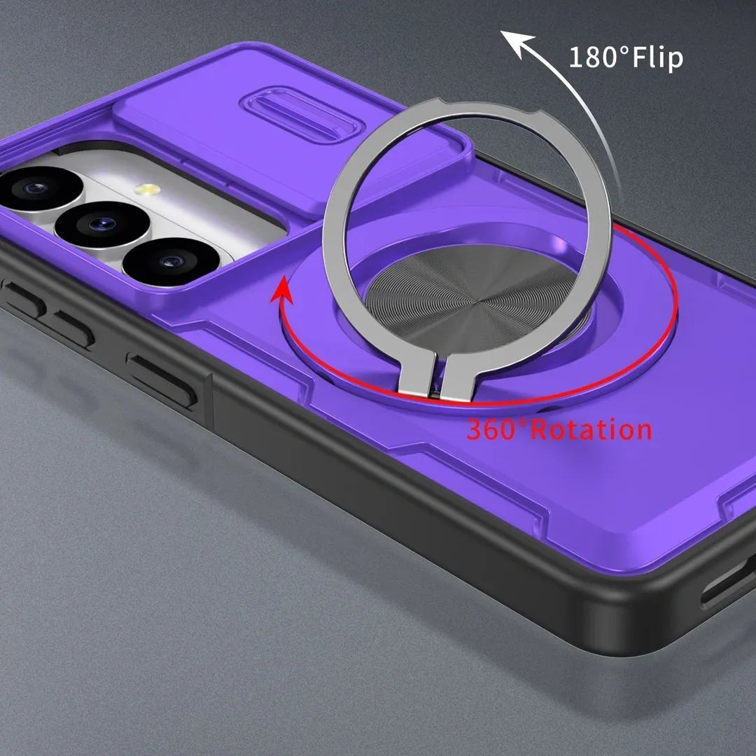2-in-1 Magnetic Sliding Lens Case, Purple for Samsung S26 V1293-MCHZS-26