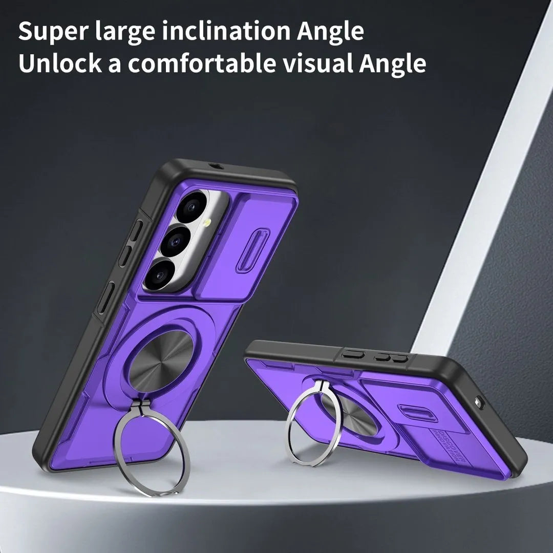 2-in-1 Magnetic Sliding Lens Case, Purple for Samsung S26 V1293-MCHZS-26