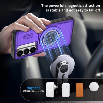 2-in-1 Magnetic Sliding Lens Case, Purple for Samsung S26 V1293-MCHZS-26