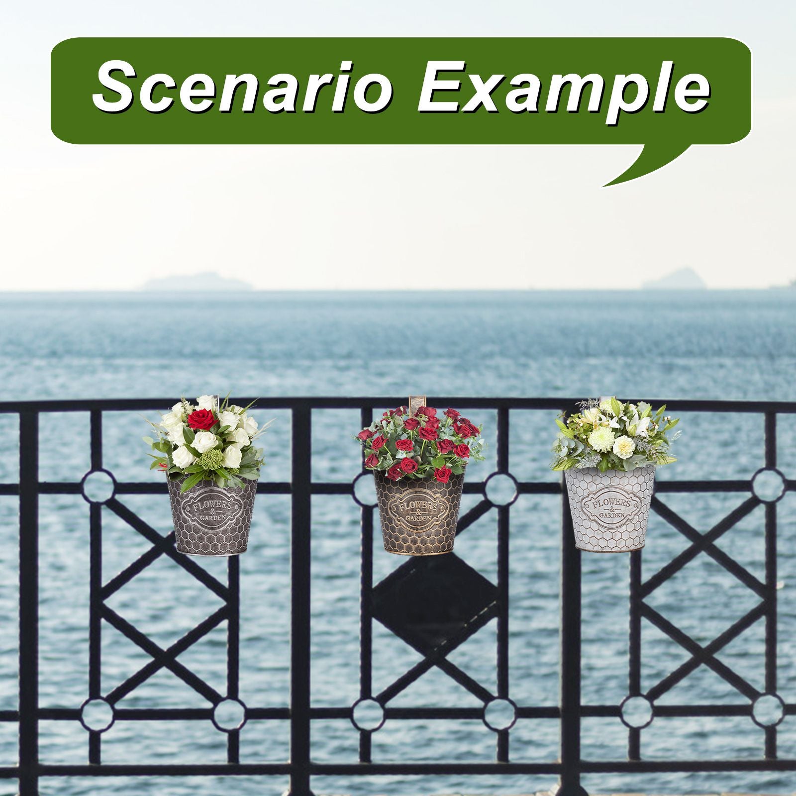 Metal Wall Planter Vertical Ribbed Design Wall Mount Flower Pot V1294-YM0512-221028TW14-1