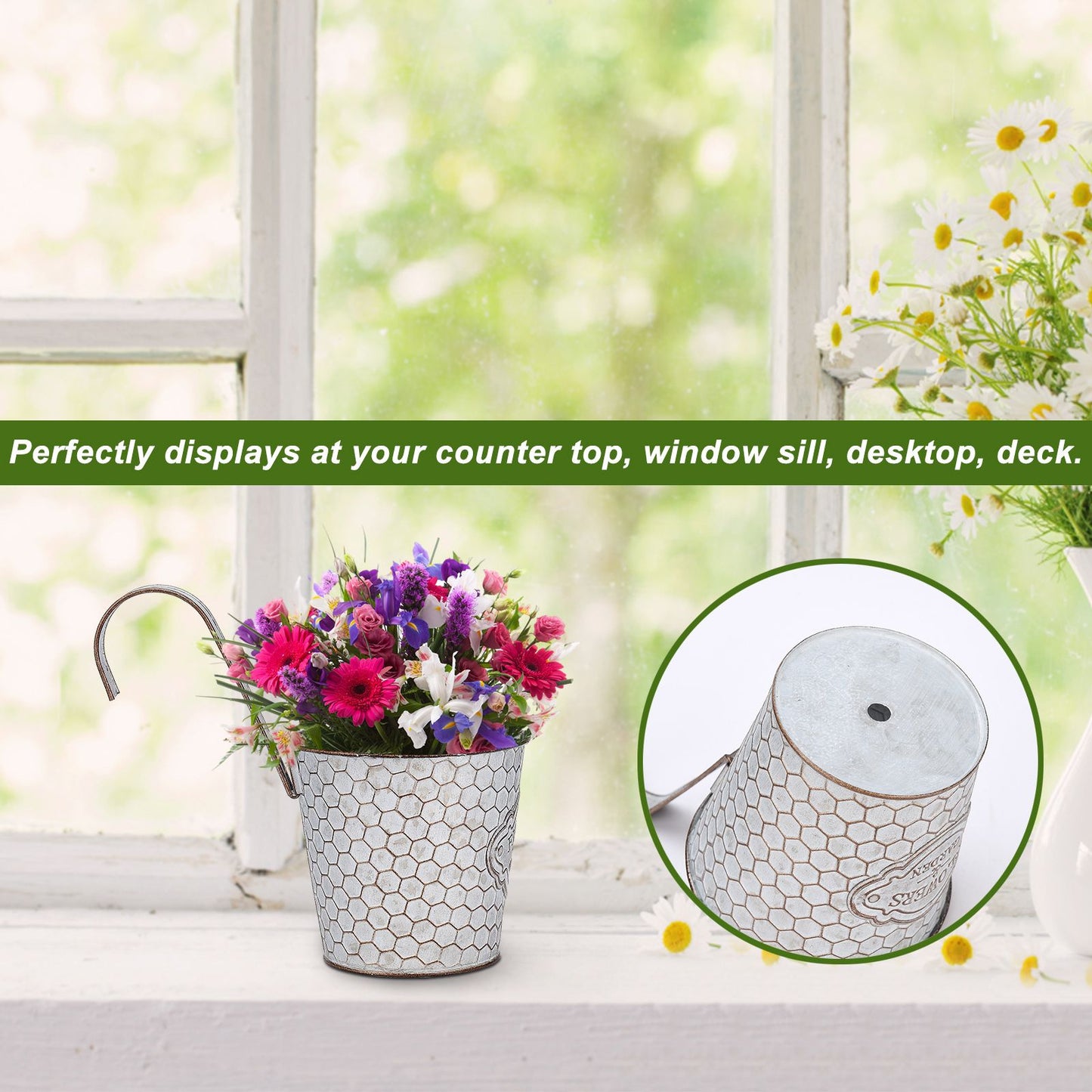 Metal Wall Planter Vertical Ribbed Design Wall Mount Flower Pot V1294-YM0512-221028TW14-1